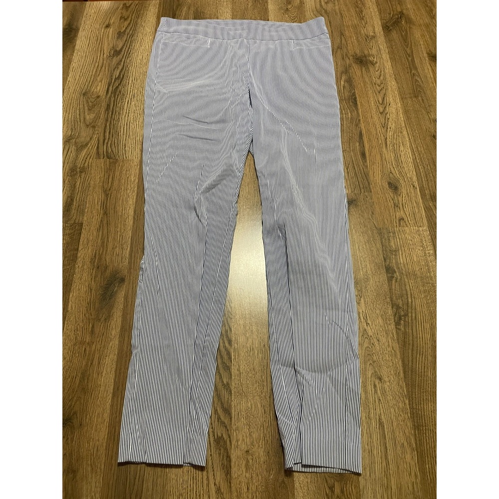 Kim Rodgers Pants, Women's Size 14, Blue White, Striped, Pull on Pants
